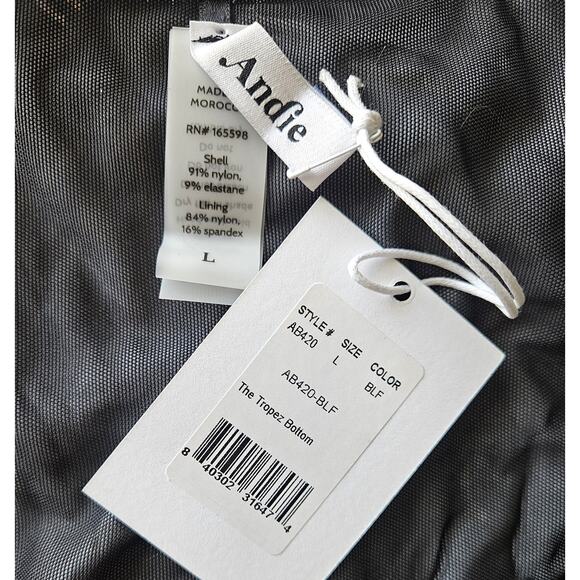 ANDIE x DEMI MOORE Swim Women's L Tropez Bottom Bikini Fireworks Black AB420 NEW - Picture 2 of 6